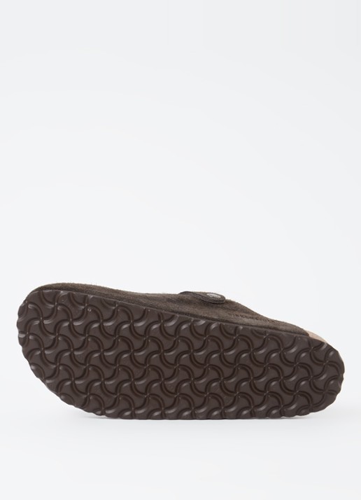 Birkenstock Boston clog van suède - detail 4 donkerbruin