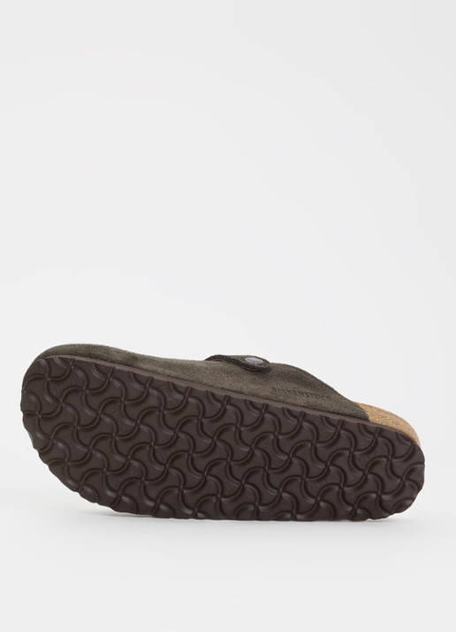 Birkenstock Boston clog van suède - detail 3 hazelnootbruin