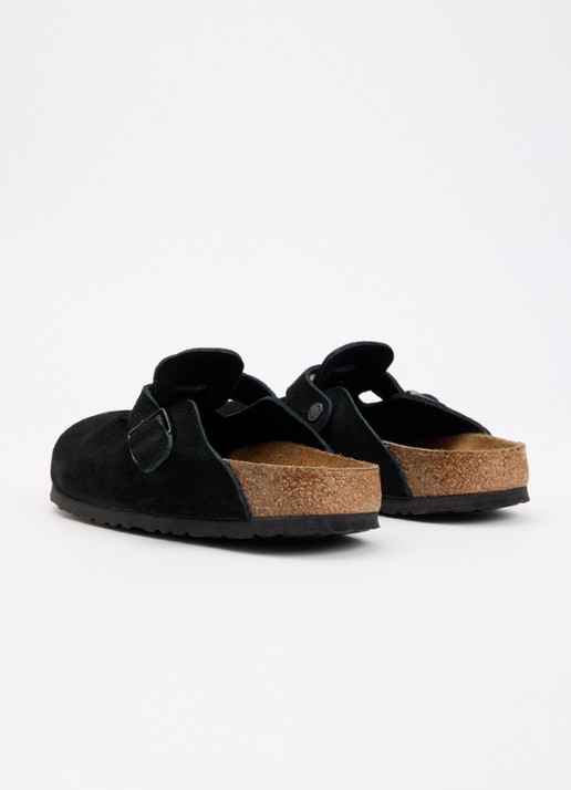 Birkenstock Boston muiltje van suède - achterkant zwart