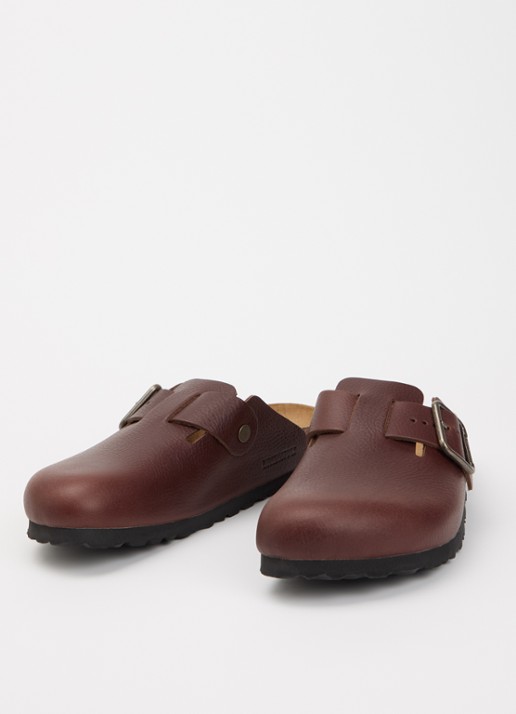 Birkenstock Boston wire Buckle muiltje van leer - detail 2 donkerbruin
