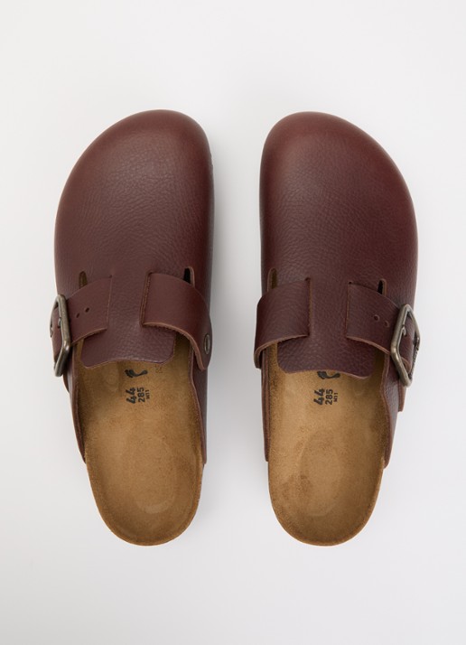 Birkenstock Boston wire Buckle muiltje van leer - detail 3 donkerbruin