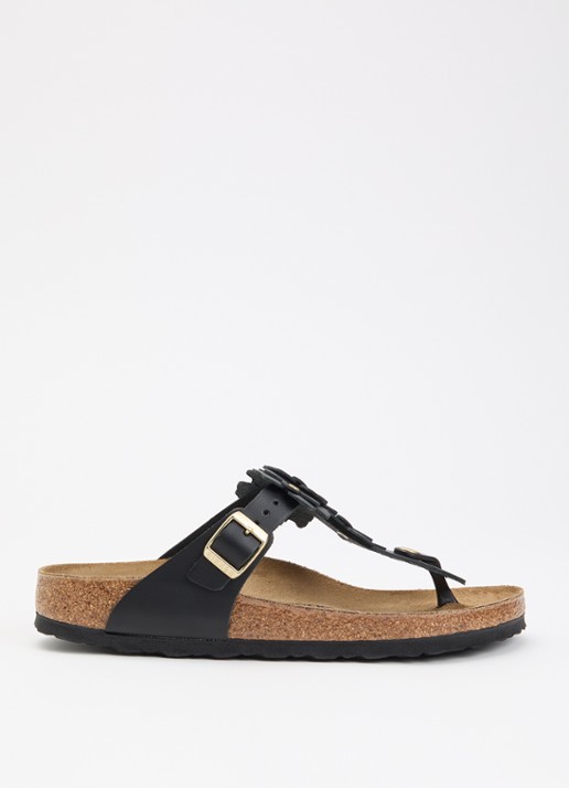 Birkenstock Gizeh Flower slipper van leer