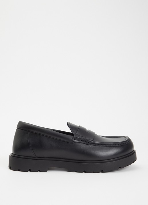 Birkenstock Highwood loafer van leer - voorkant zwart