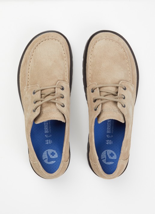 Birkenstock Highwood veterschoen van suède - detail 2 zand
