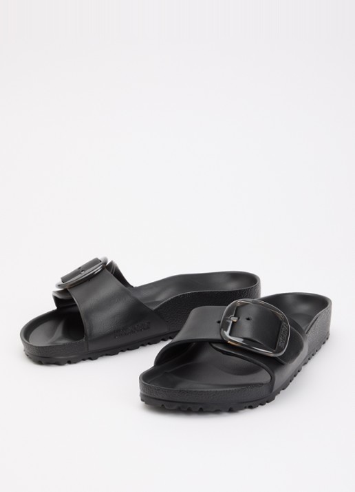 Birkenstock Madrid Big Buckle slipper met gespdetail - detail 2 zwart