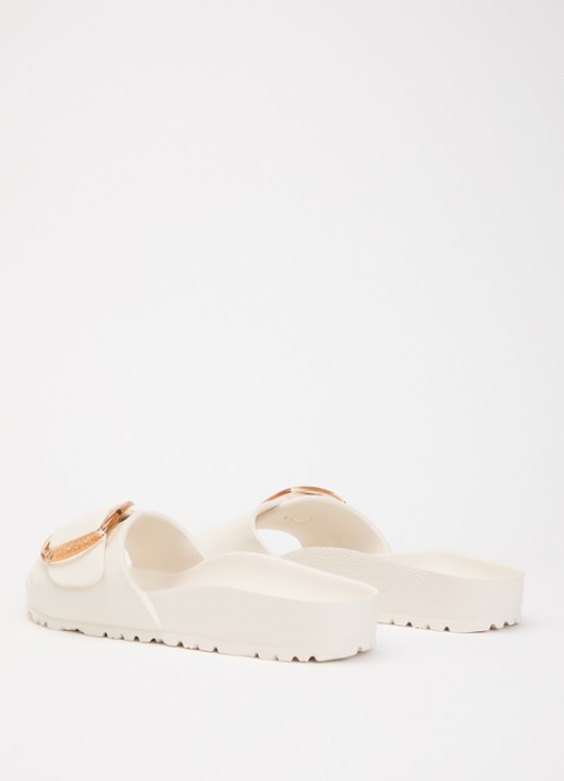 Birkenstock Madrid Big Buckle slipper met gespdetail - achterkant gebroken wit
