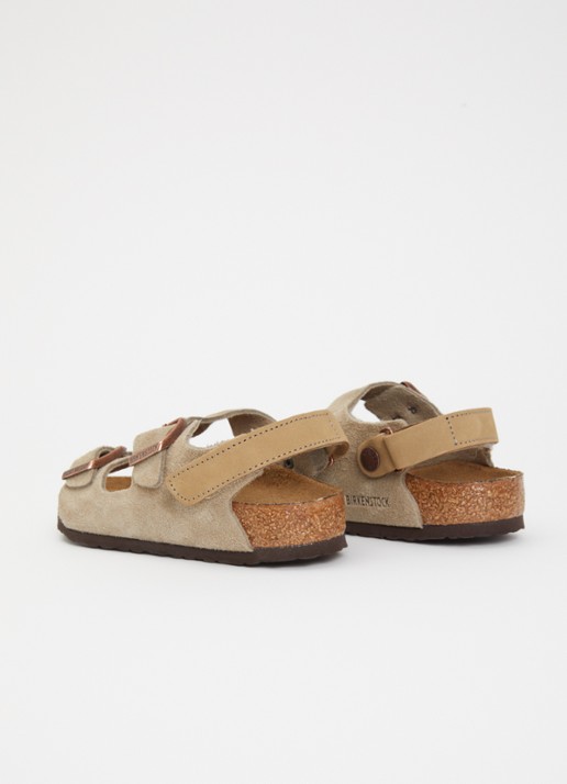 Birkenstock Milano sandaal van suède - achterkant taupe