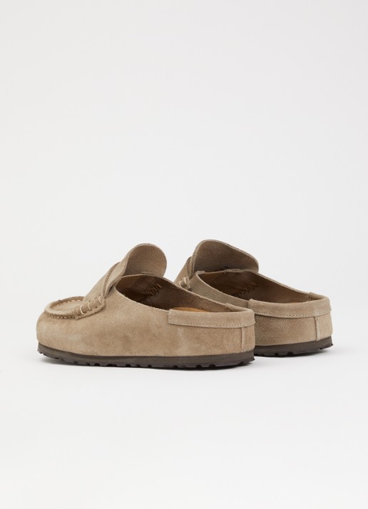 Birkenstock Naples muiltje van suède - achterkant taupe