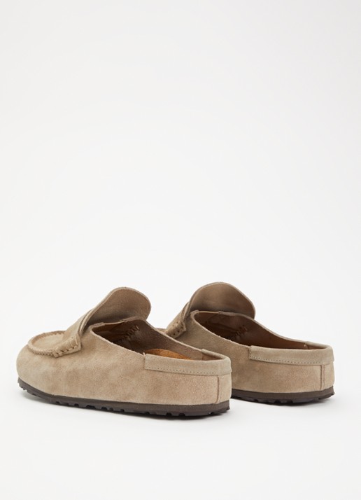 Birkenstock Naples slip-on van suède - achterkant 2 khaki
