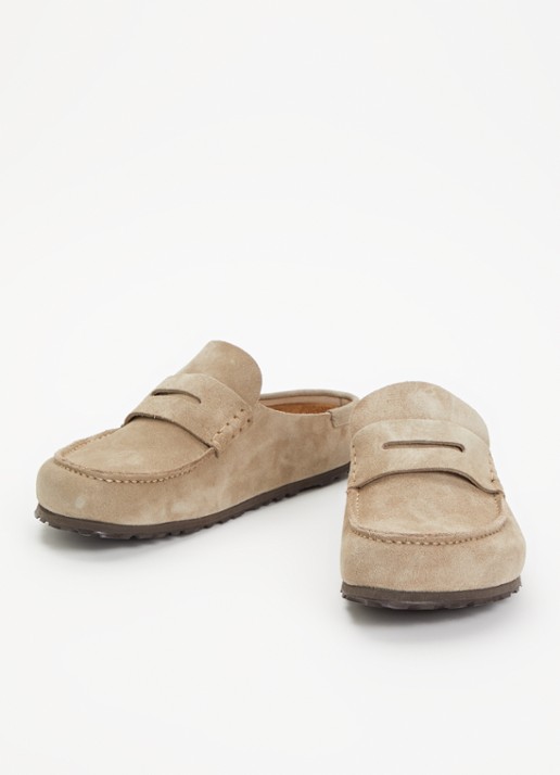 Birkenstock Naples slip-on van suède - detail 3 khaki