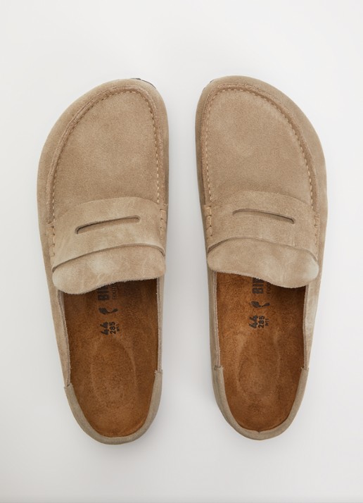 Birkenstock Naples slip-on van suède - detail 4 khaki