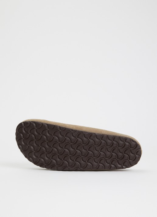 Birkenstock Narrow Fit Amsterdam Wrapped muiltje van suède - detail 4 taupe