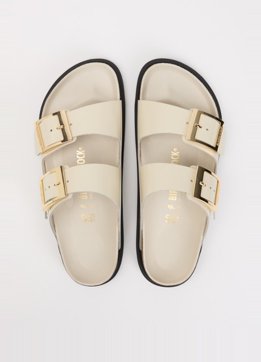 Birkenstock Narrow Fit Arizona slipper van leer - detail 3 naturel
