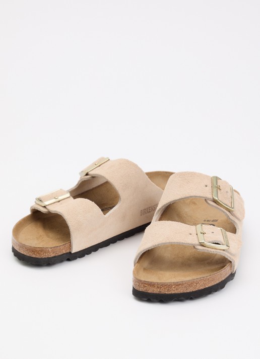 Birkenstock Narrow Fit Arizona slipper van suède - detail 2 beige