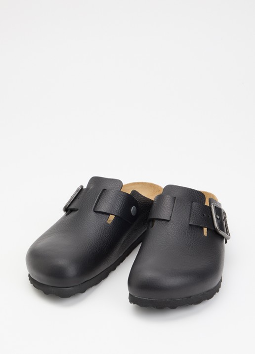 Birkenstock Narrow Fit Boston muiltje van leer - detail zwart