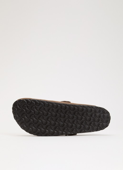Birkenstock Narrow Fit Boston muiltje van suéde  - detail 3 donkerbruin