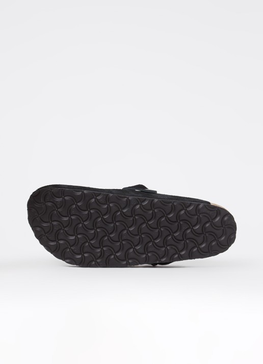 Birkenstock Narrow Fit Boston muiltje van suède - detail 5 zwart