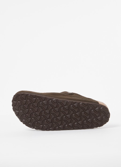 Birkenstock Narrow Fit Boston muiltje van suède - detail 5 bruin