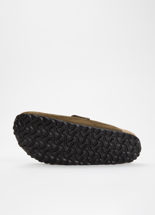 Birkenstock Narrow Fit Boston muiltje van suède  - detail 4 chocoladebruin