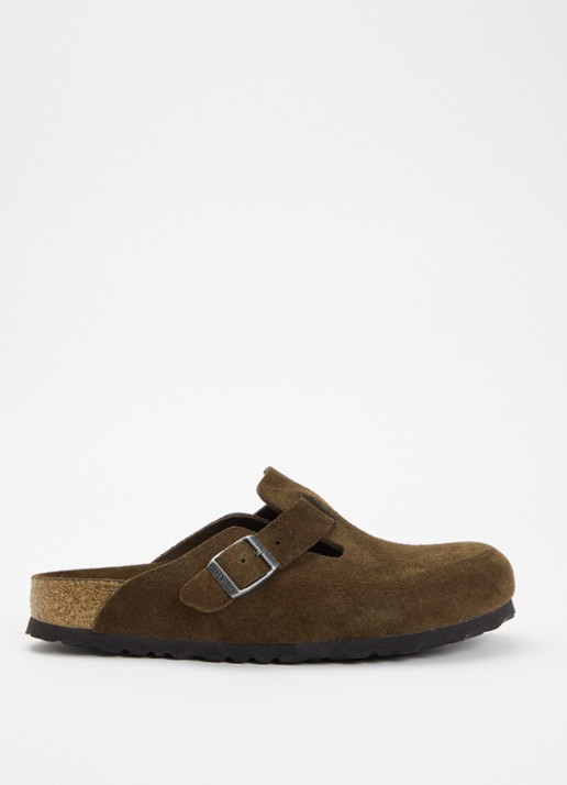 Birkenstock Narrow Fit Boston muiltje van suède