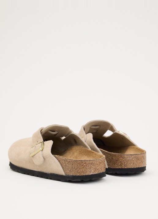 Birkenstock Narrow Fit Boston muiltje van suède - achterkant 5 beige