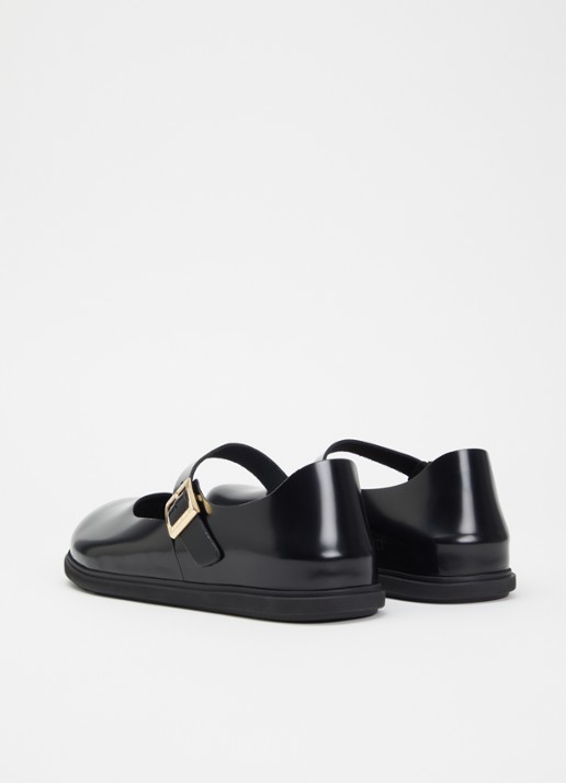 Birkenstock Narrow Fit Mantova ballerina van lakleer - achterkant zwart