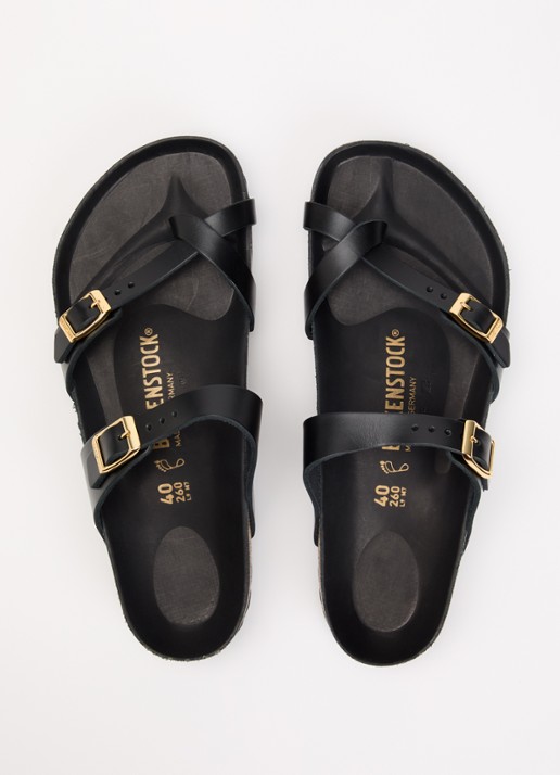 Birkenstock Narrow Fit Mayari sandaal van leer - detail 3 zwart