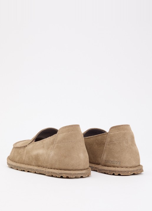 Birkenstock Narrow Fit Utti mocassin van suède - achterkant 4 zand