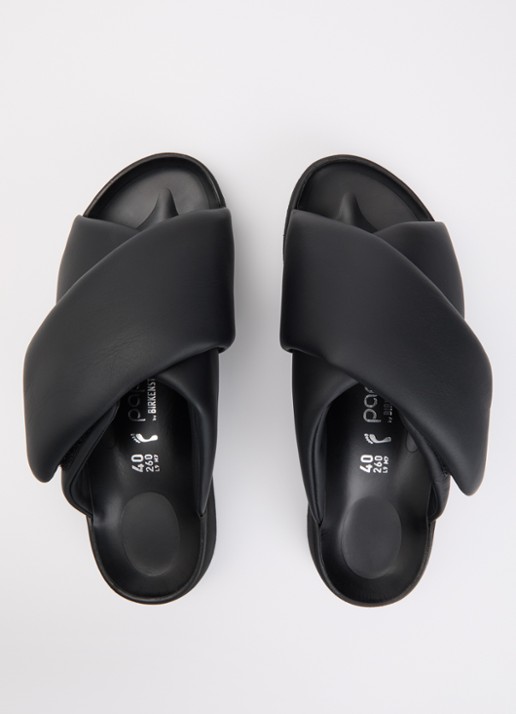 Birkenstock Theda Cross Strap slipper van leer - detail 2 zwart