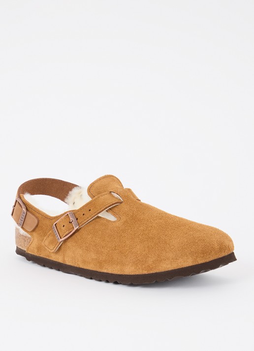 Birkenstock Tokio sandaal van suède - voorkant 4 cognac