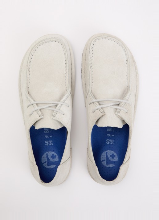 Birkenstock Utti Lace veterschoen van suède - detail 2 wit