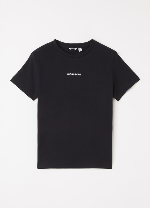 Björn Borg Borg Classic T-shirt met logoborduring - voorkant zwart