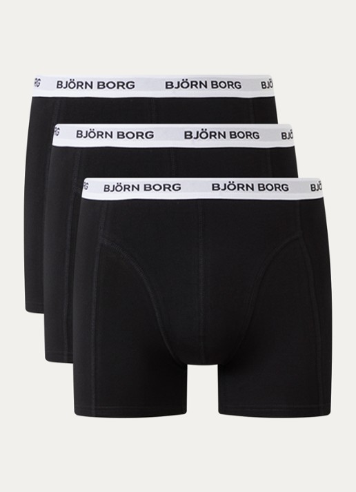 Björn Borg Boxershort van katoen in 3-pack - voorkant 2 zwart