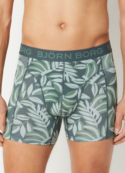 Björn Borg Boxershort van katoen in 5-pack - voorkant 4 legergroen