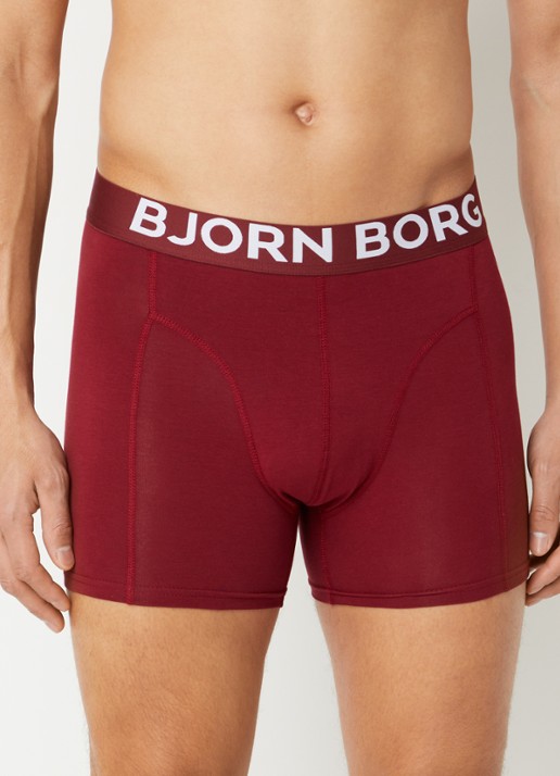 Björn Borg Boxershorts met logoband in 2-pack - voorkant 3 bordeauxrood