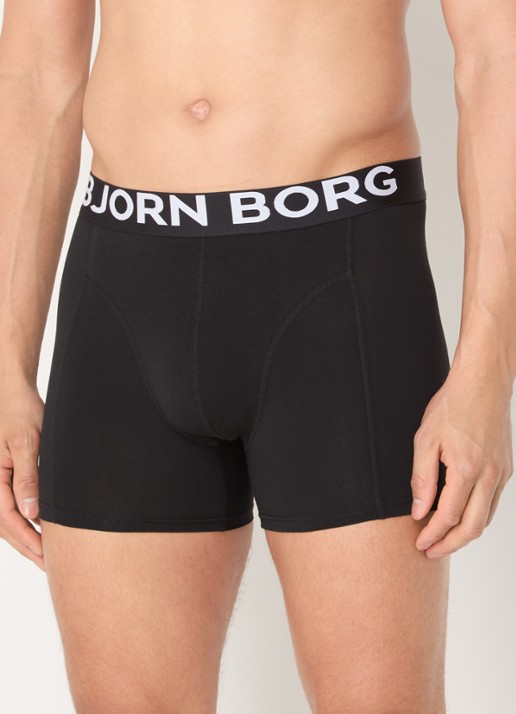 Björn Borg Boxershorts met logoband in 2-pack - detail 2 zwart
