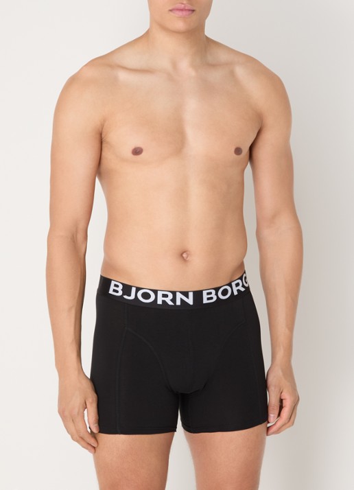Björn Borg Boxershorts met logoband in 2-pack - voorkant 4 zwart