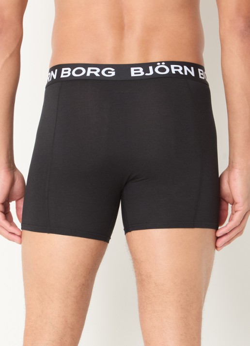 Björn Borg Boxershorts met logoband in 2-pack - achterkant zwart