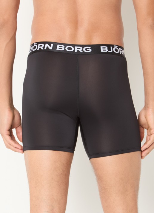 Björn Borg Boxershorts met logoband in 2-pack - achterkant zwart