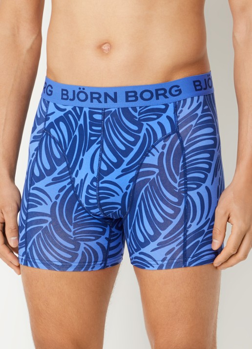 Björn Borg Boxershorts met logoband in 3-pack - voorkant 3 donkerblauw