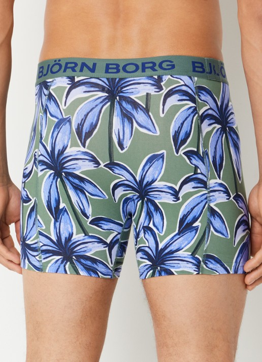 Björn Borg Boxershorts met logoband in 3-pack - achterkant 3 legergroen
