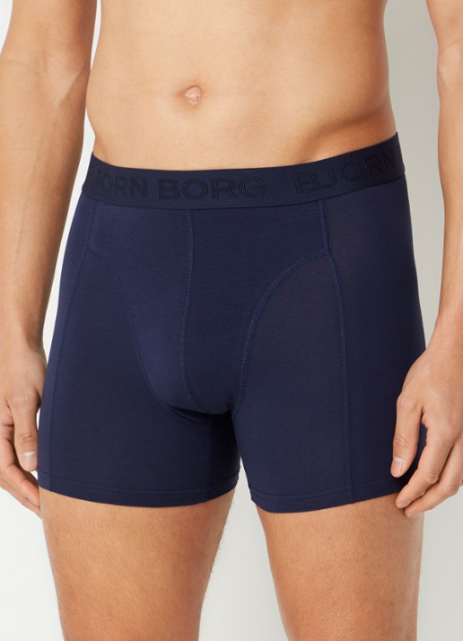 Björn Borg Boxershorts met logoband in 3-pack - voorkant 3 blauw