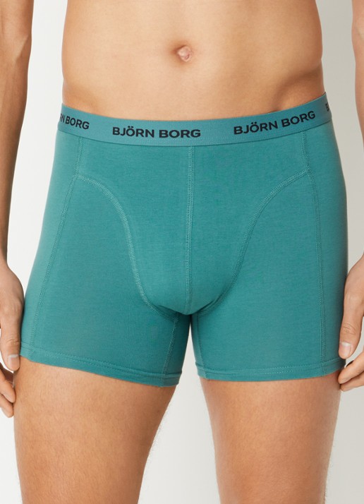 Björn Borg Boxershorts met logoband in 3-pack - voorkant 2 olijfgroen