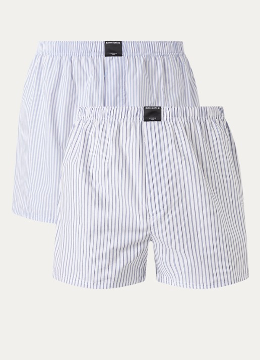 Björn Borg Boxershorts met logoband in 3-pack - voorkant 2 blauw