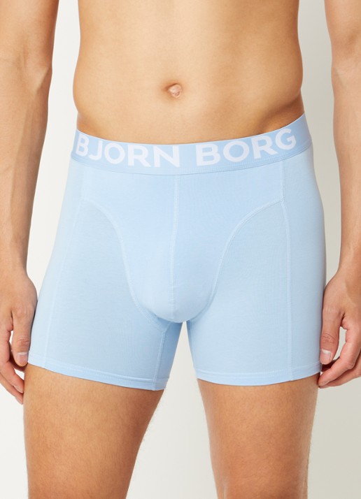 Björn Borg Boxershorts met logoband in 3-pack - voorkant 3 blauw