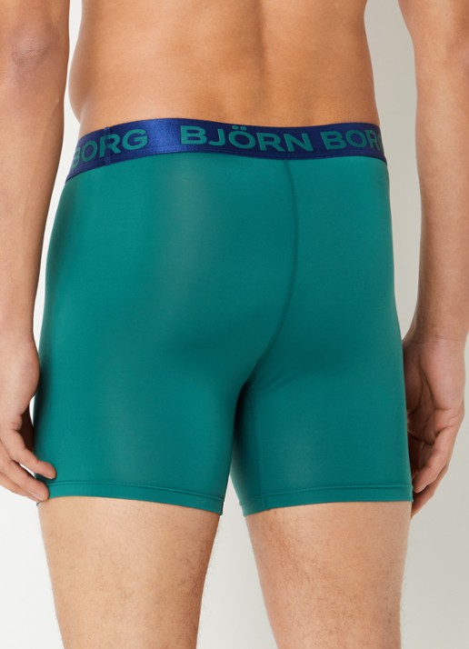 Björn Borg Boxershorts met logoband in 3-pack - achterkant 2 donkerblauw
