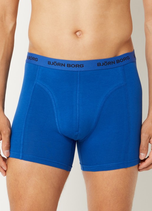 Björn Borg Boxershorts met logoband in 3-pack - voorkant 3 blauw