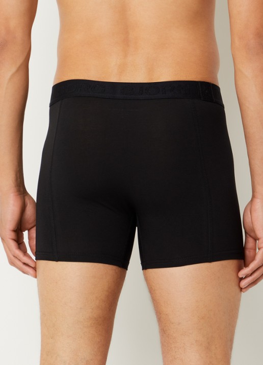 Björn Borg Boxershorts met logoband in 3-pack - achterkant 3 donkerblauw