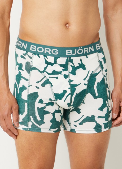 Björn Borg Boxershorts met logoband in 3-pack - voorkant 2 olijfgroen