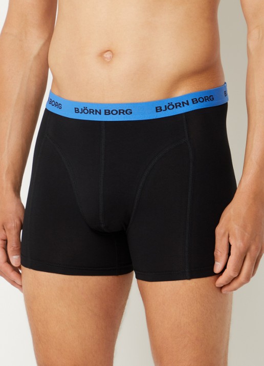 Björn Borg Boxershorts met logoband in 3-pack - voorkant 2 zwart